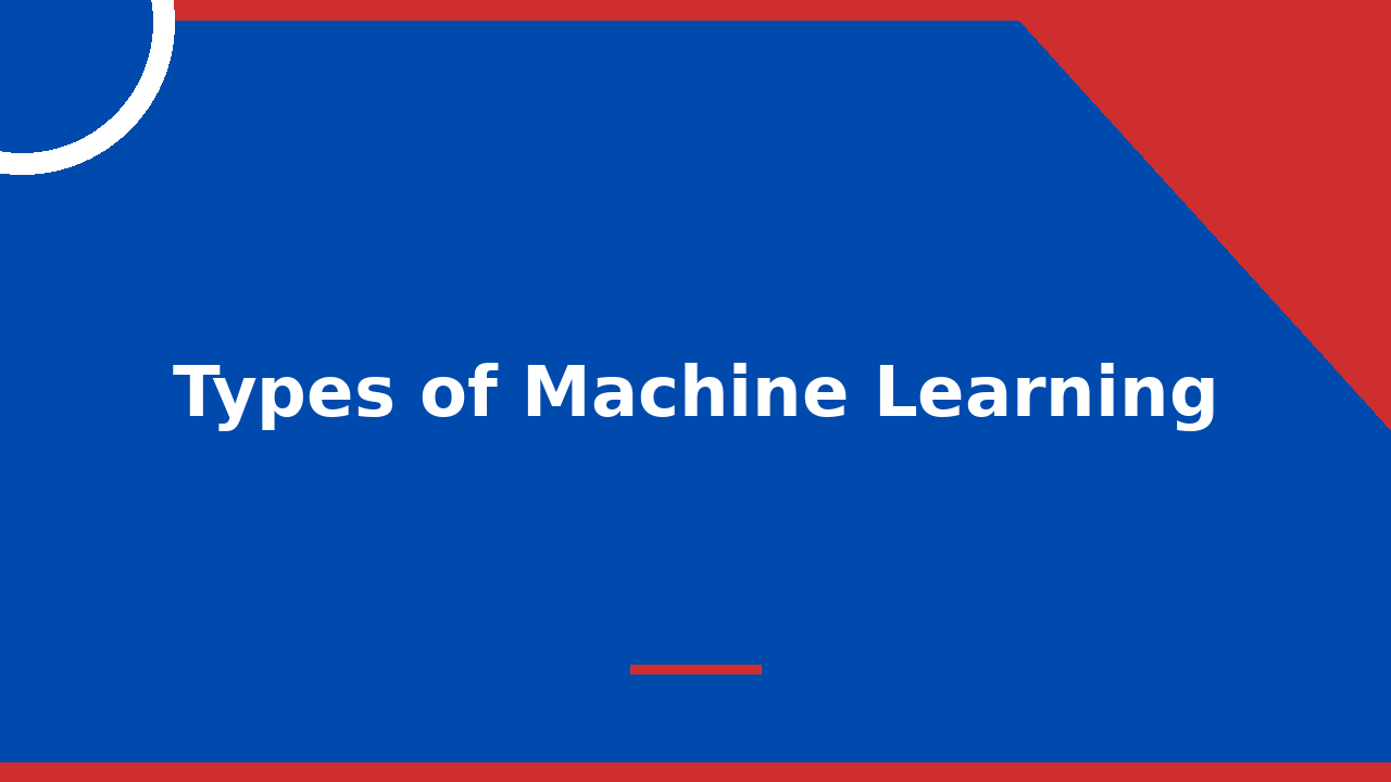 Types of Machine Learning